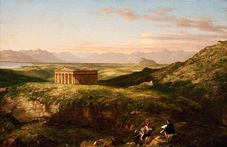 Thomas Cole The Temple of Segesta with the Artist Sketching (mk13)